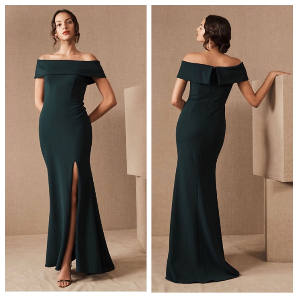 BHLDN Delice Off-the-Shoulder Crepe Maxi Dress Z423-6